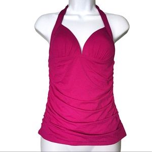 Tommy Bahama Pearl Solids Wild Orchid Pink Halter Tankini Top NWT